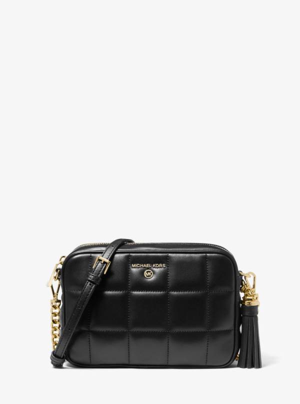 Damske Crossbody Kabelka Michael Kors Jet Set Medium Quilted Leather Camera Čierne - Kabelky Michael Kors Nejlevnejsi | AXEBG-7250